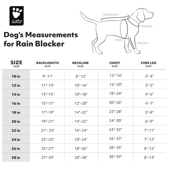 Hurtta Raven Black Rain Blocker Dog Raincoat Downpour Suit Size 25 cm /10 In - Picture 16 of 16